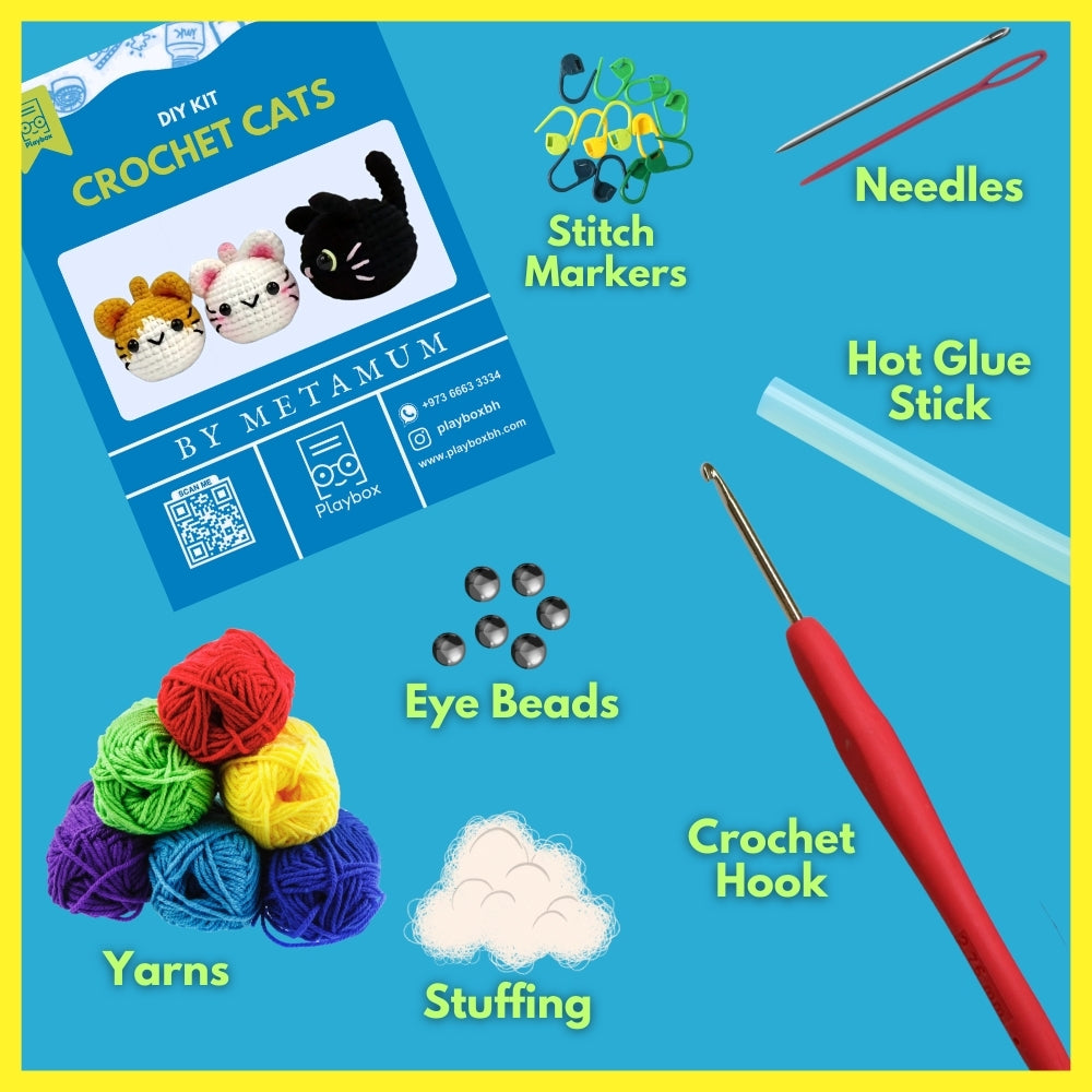Make Your Own Crochet Cat Kit - Cute Handmade Plush Toy