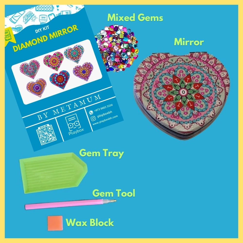 DIY Diamond Pocket Mirror Art Kit - Create beautiful compact mirrors