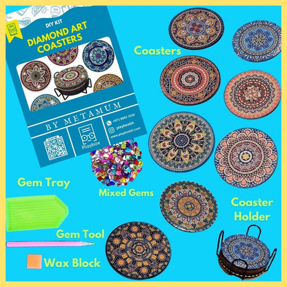 DIY Diamond Art Coasters Kit - Create Sparkling Handmade Drink Coasters